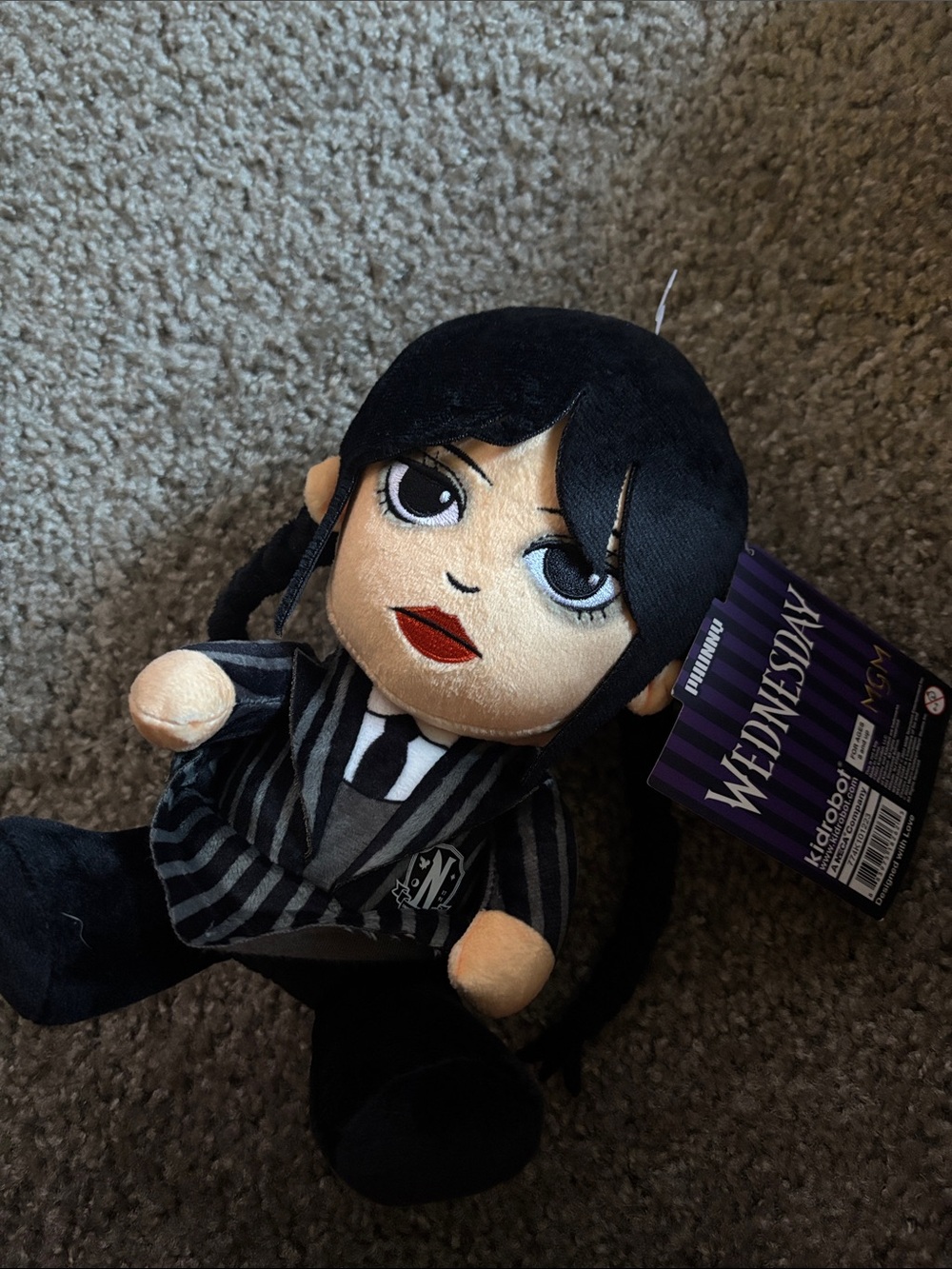 Wednesday Addams Plush Doll - Black & Cream